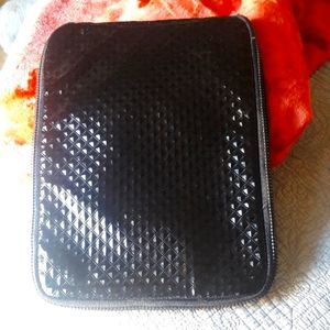15 x 12 inch Laptop or computer zippered pouch black diamond design embossing